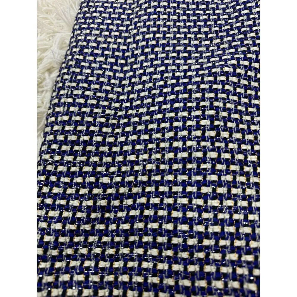 EUC Purple, Gold, Black & Cream Checkered Mini Silk Skirt by J. Crew size 8